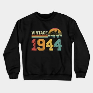 Vintage 1944 80th Retro Distressed Birthday Gift Crewneck Sweatshirt